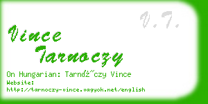 vince tarnoczy business card